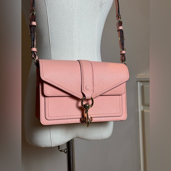 Rebecca Minkoff Handbags - Rebecca Minkoff Handbag Bag Crossbody Hudson Light Pink Saffiano Leather Flap
